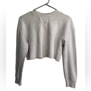 Zara cropped sweater grey ribbed small